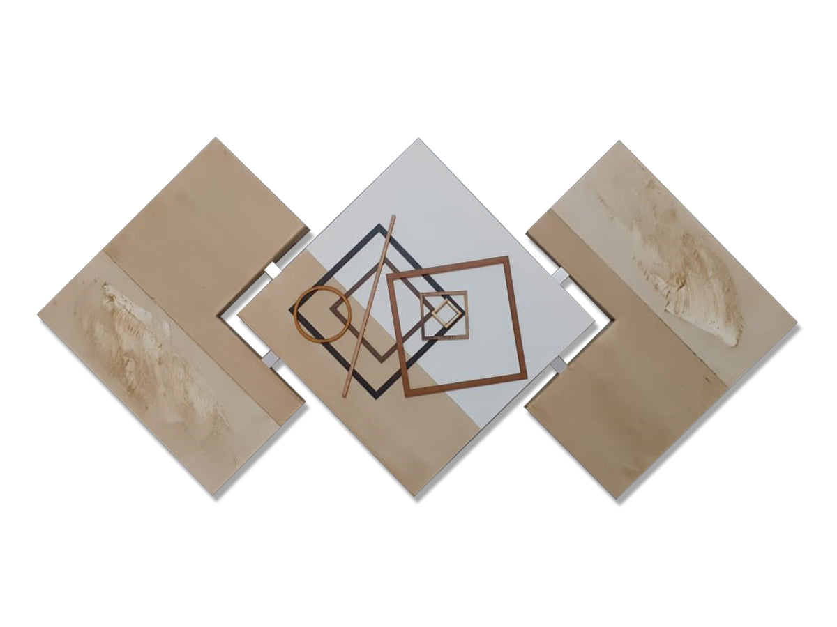 Quadro Decorativo Abstrato Bege Claro