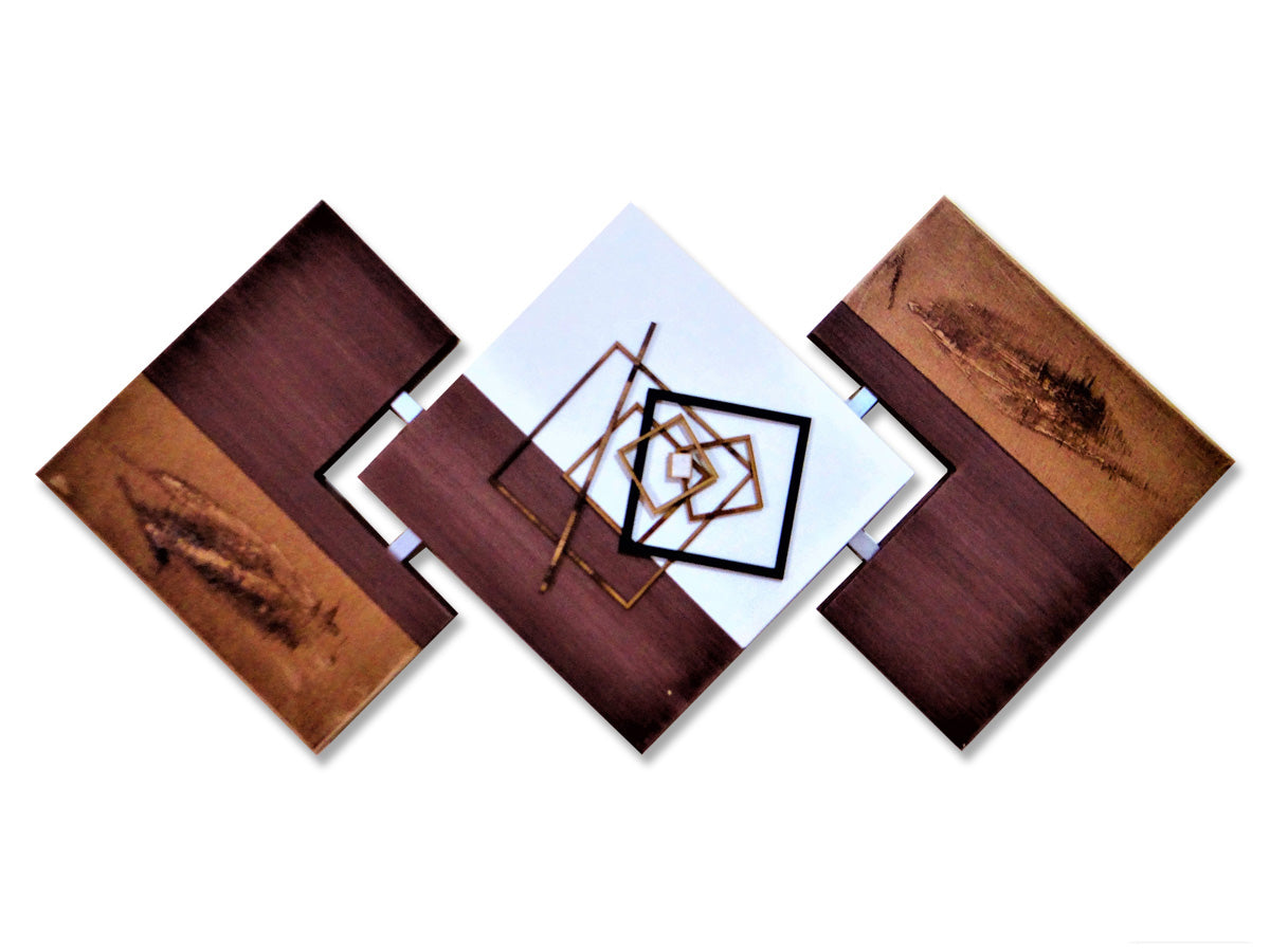 Quadro Decorativo Abstrato Marrom Castor