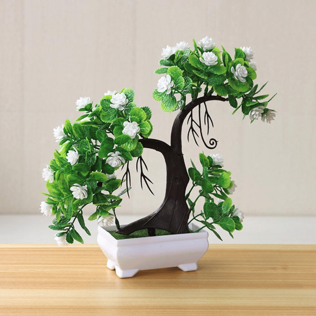 Bonsai Artificial Com Flores Decorativo Para Estante