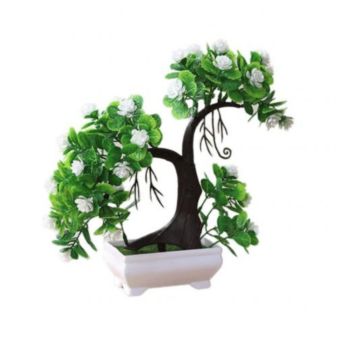 Bonsai Artificial Com Flores Decorativo Para Estante