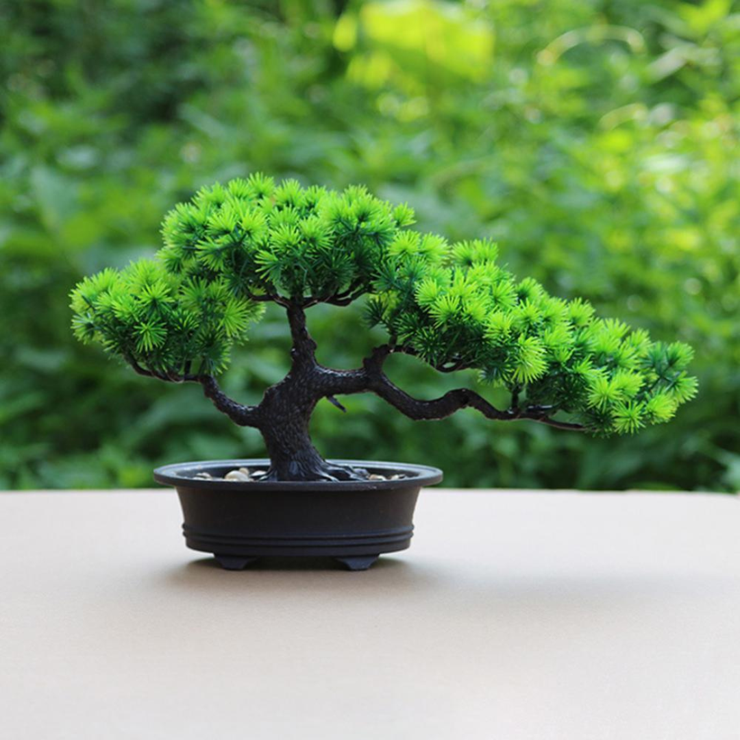 Bonsai Artificial Decorativo Com Vaso e Pedras Para Interiores