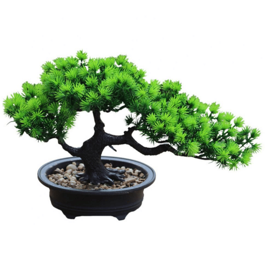 Bonsai Artificial Decorativo Com Vaso e Pedras Para Interiores