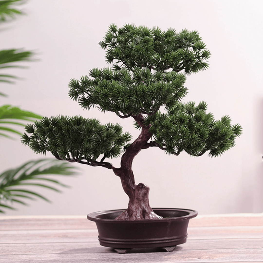 Bonsai Artificial Verde Escuro Para Decoração de Escritório