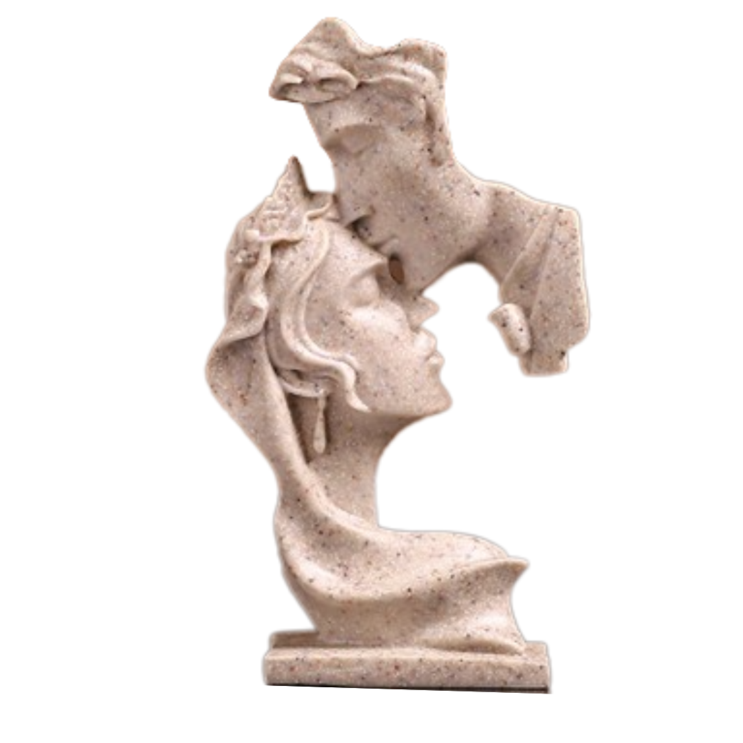 Estatueta Busto Casal Romântico Clássico Feito em Resina