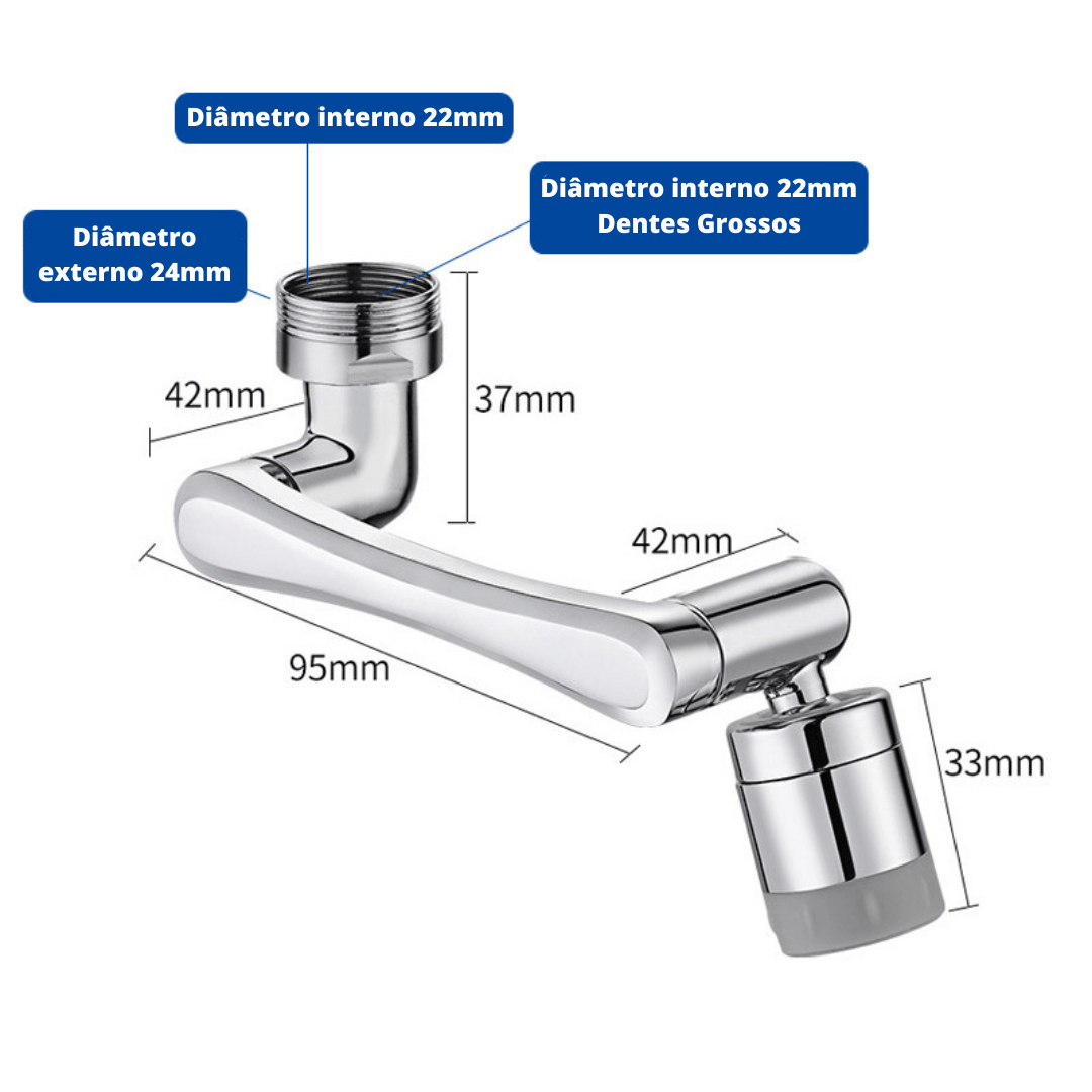 Extensor Para Torneira Articulável Steel1080º