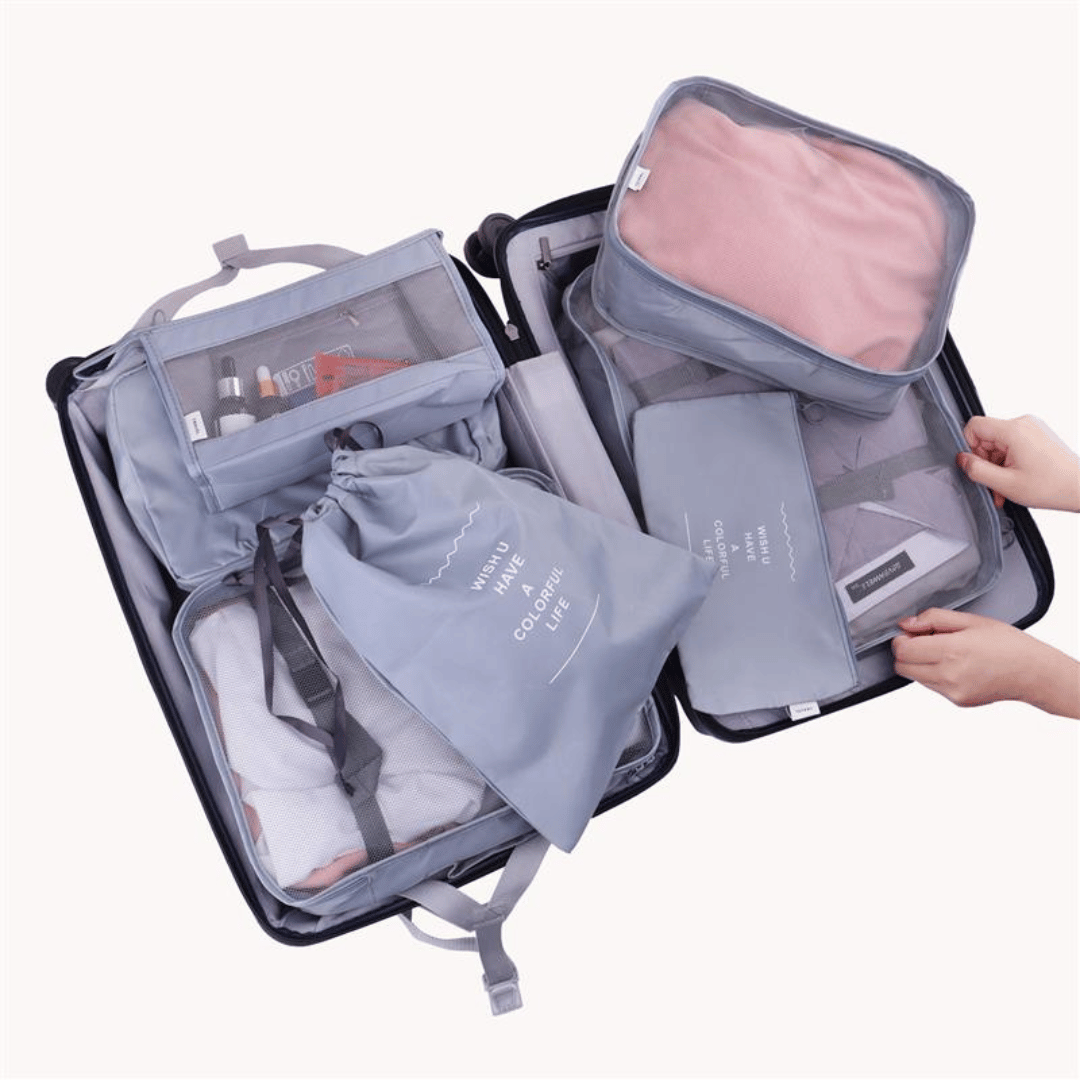 Kit Organizador de Guarda Roupa e Malas 8 Peças