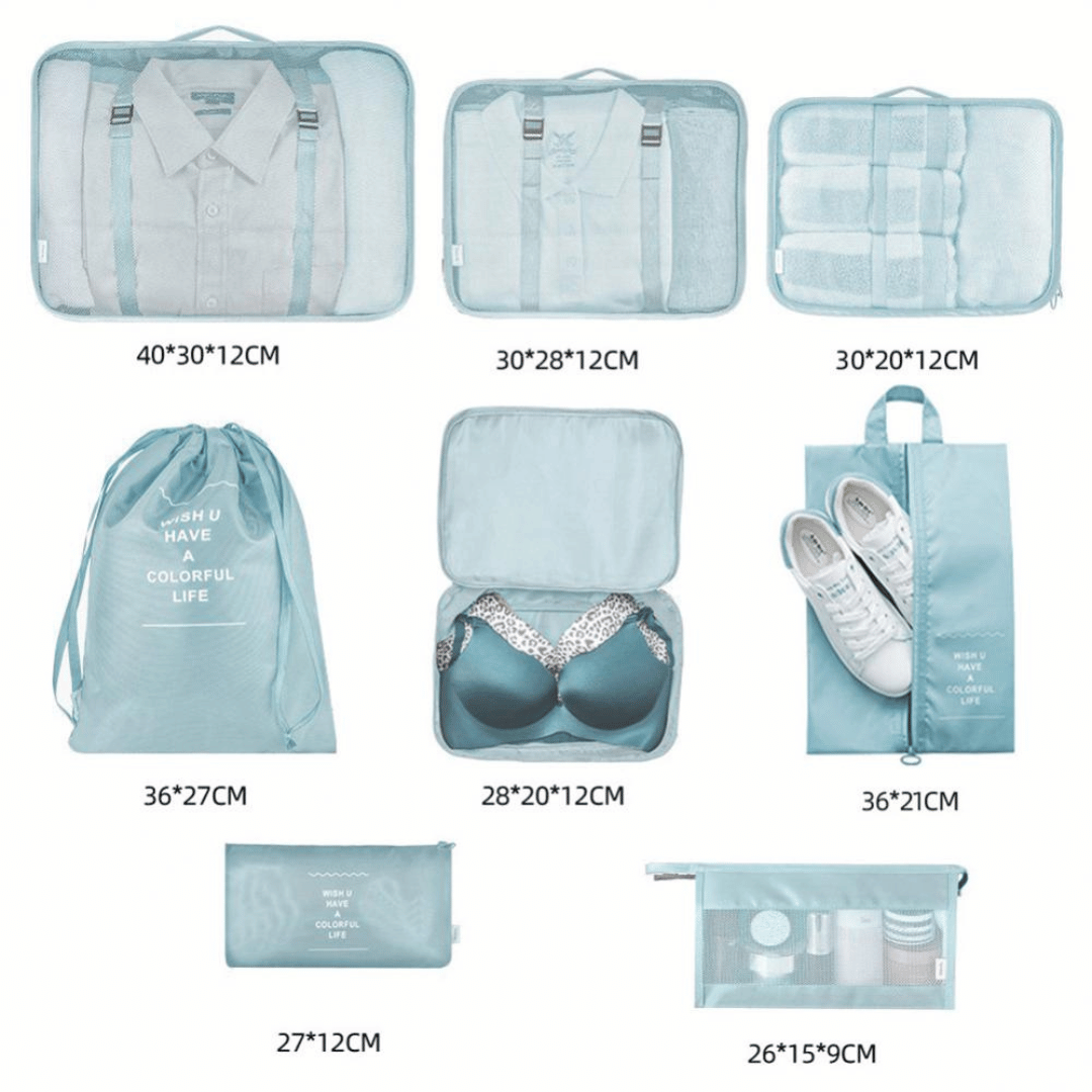 Kit Organizador de Guarda Roupa e Malas 8 Peças