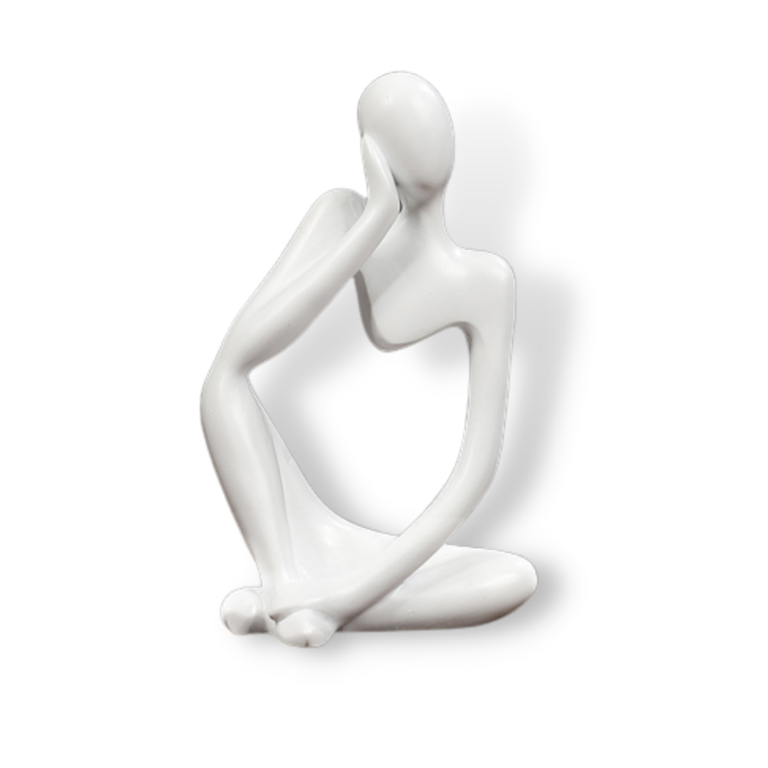 Trio Estatueta Decorativa Human Modern em Resina Branco