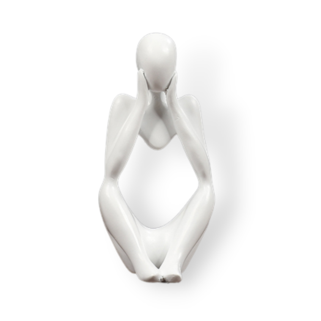 Trio Estatueta Decorativa Human Modern em Resina Branco