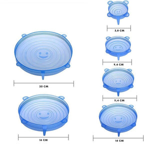 Tampa de Silicone Adaptável KitchenPRO Hermético 6 Peças