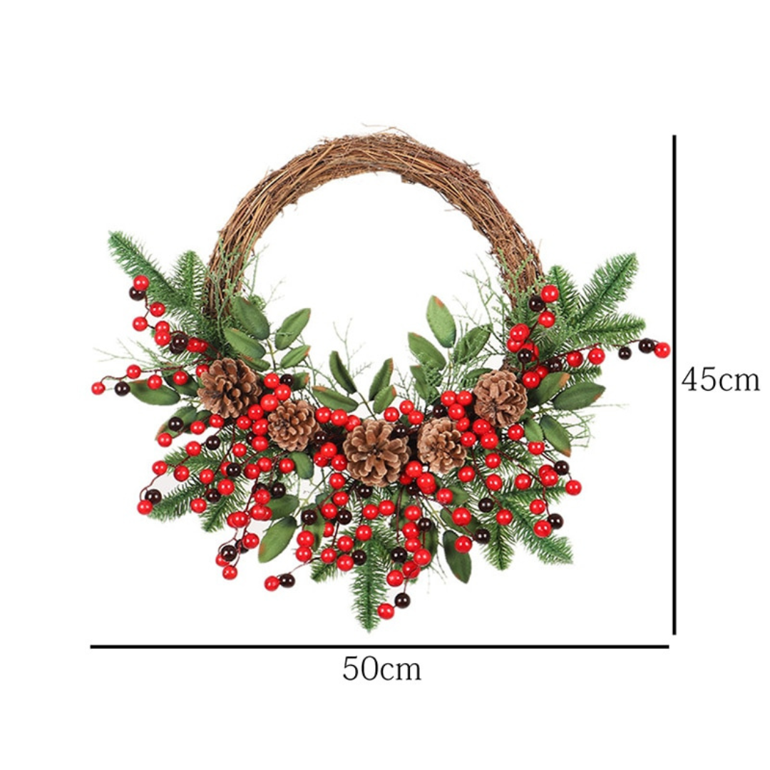 Guirlanda Coroa de Cipó Enfeite de Natal Para Porta 40 cm