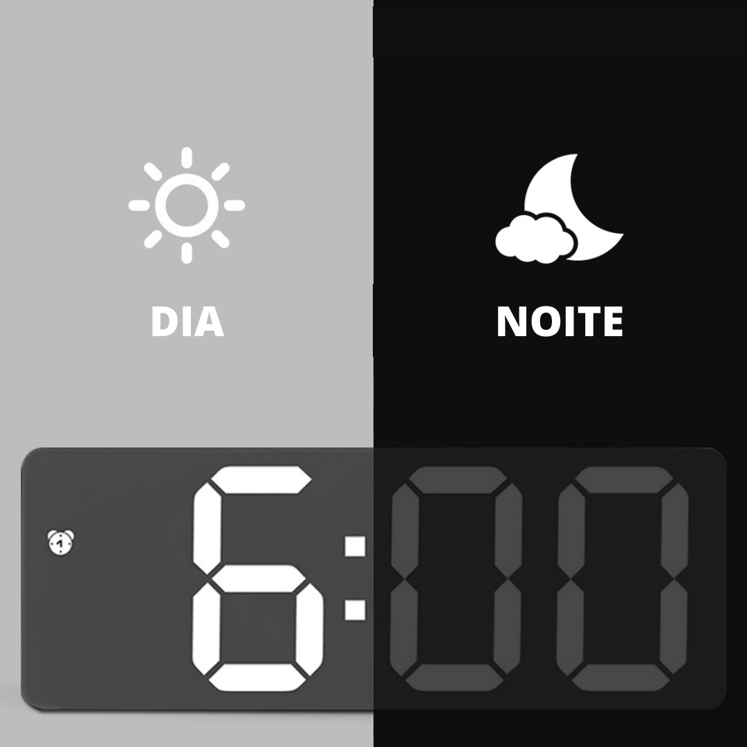 Relógio de Mesa Digital ModernLED Visor Borda Infinita